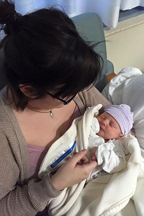 Brittany holding Mason